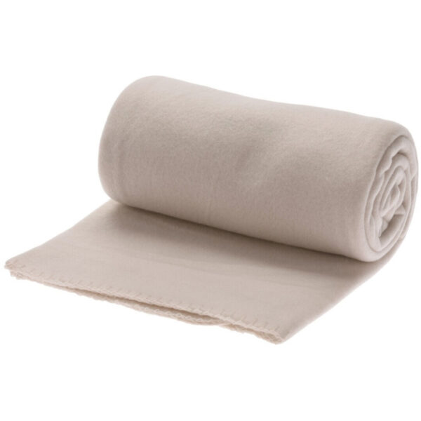 Polyester fleece deken/dekentje 130 x 160 cm in de kleur creme/beige