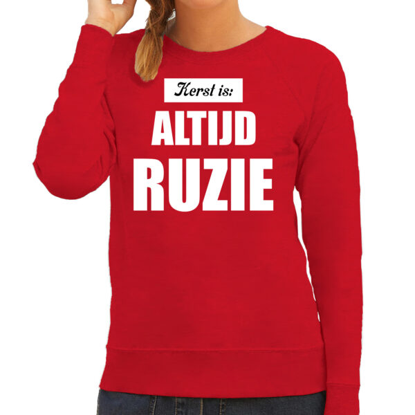 Rode foute kersttrui / sweater Kerst is: altijd ruzie outfit dames