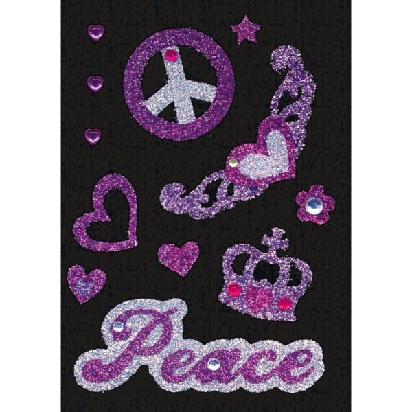 Stickers peace met strass steentjes