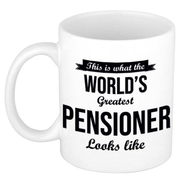 This is how the worlds greatest pensioner looks like mok / beker wit pensioen cadeau collega 300 ml