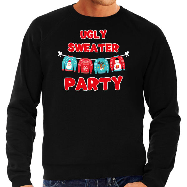 Ugly sweater party foute Kersttrui / outfit zwart voor heren