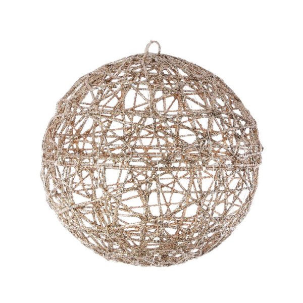 Verlichte figuren lichtbol/decoratie bol champagne met warm wit licht 30 cm