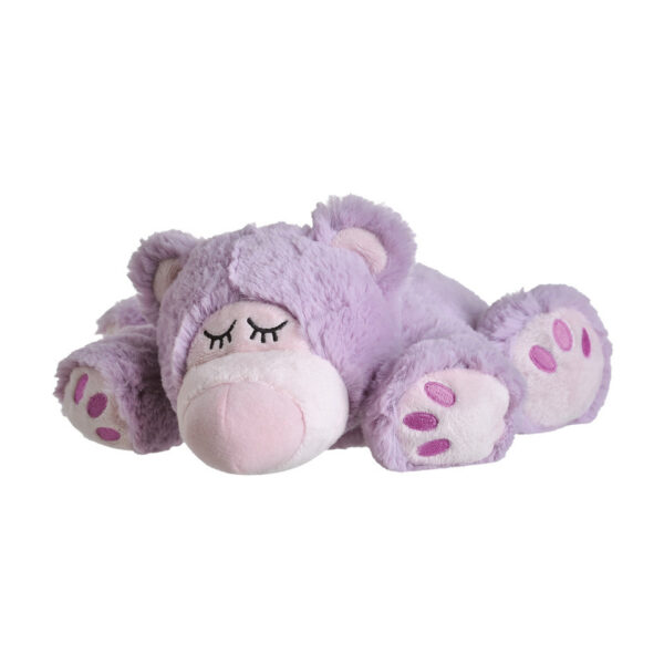 Warmte/magnetron opwarm knuffel lila teddybeer