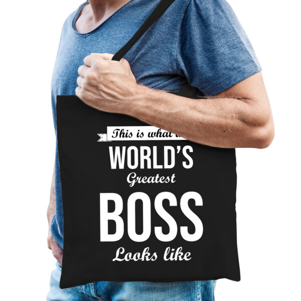 Worlds greatest BOSS baas cadeau tas zwart voor heren